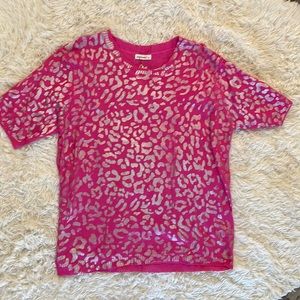 Metallic leopard top